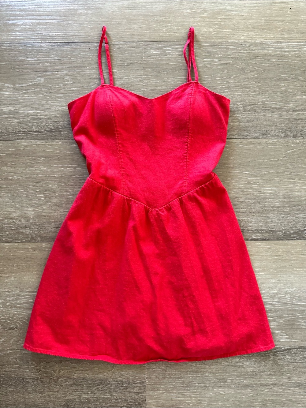Hollister Red Spaghetti-Strap Mini Dress w/Built-In Shorts